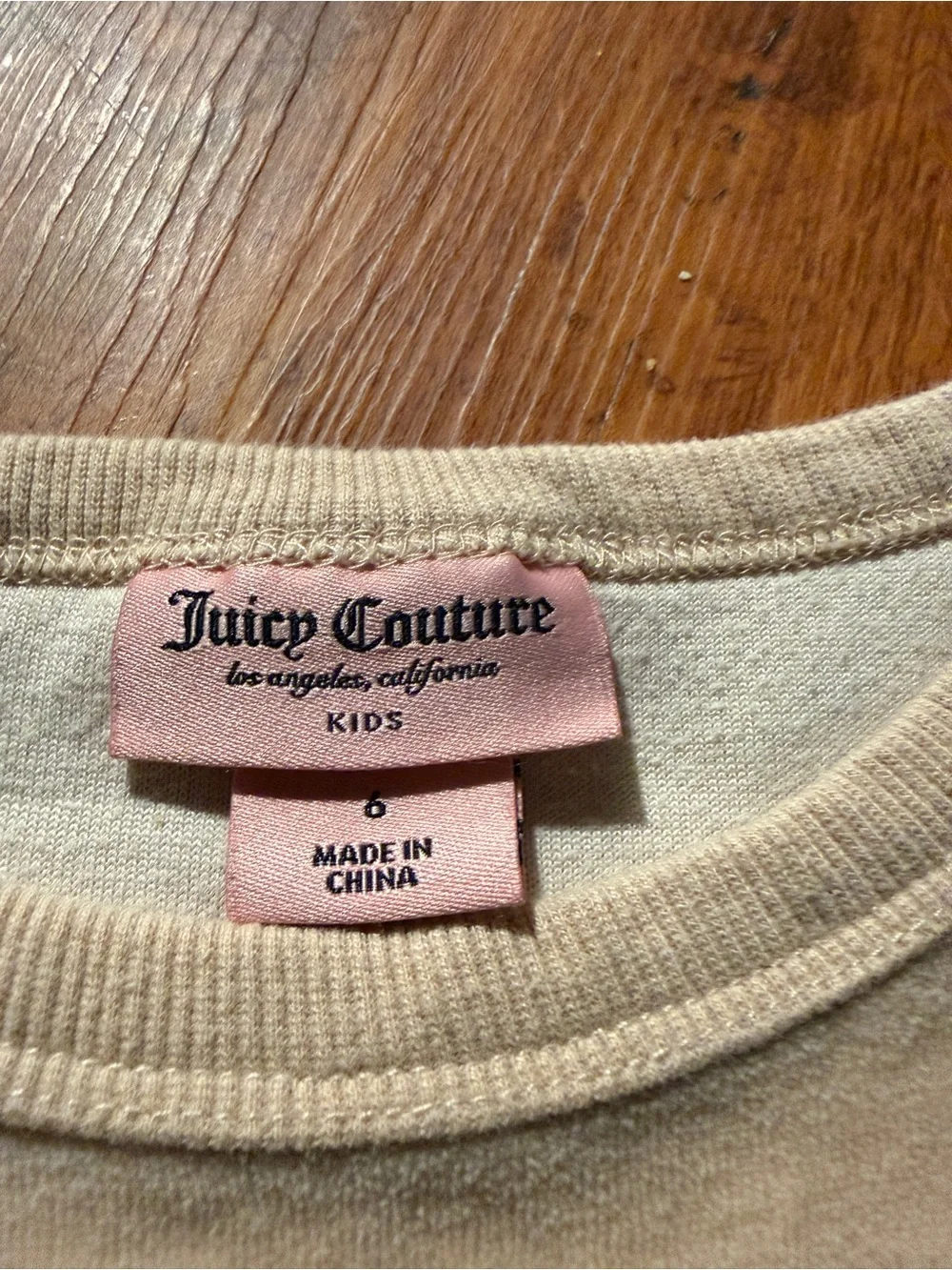 Y2K Juciy Couture Cream Pullover Sweatshirt with Navy Heart and Sleeve Stripes